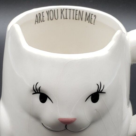 "are You Kitten Me?" Ceramic Cat Shaped Mug or Planter - Picture 11 of 11